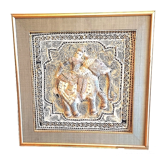 Framed Burmese Kalaga Tapestry